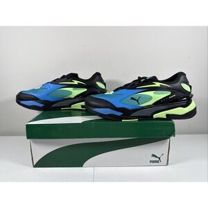 Puma Men Size 12 RS-Fast LS Black Ocean Dive‎ Dark Slate Shoes Sneakers Running